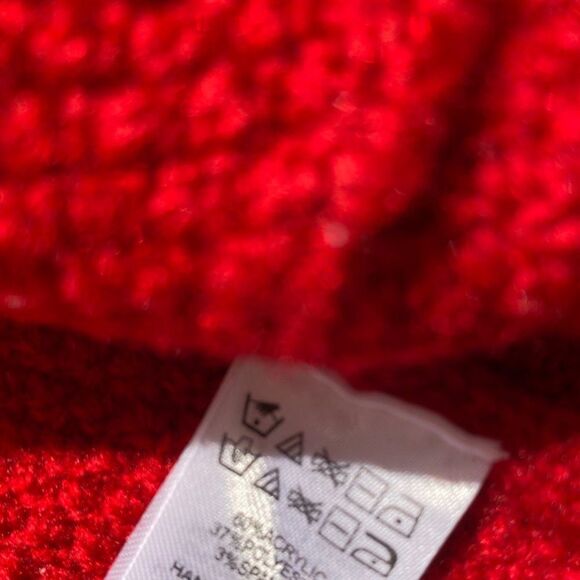 CYNTHIA ROWLEY Medium Buckle Snap Cardigan Sweater Red Vegan Business Casual - Picture 5 of 10